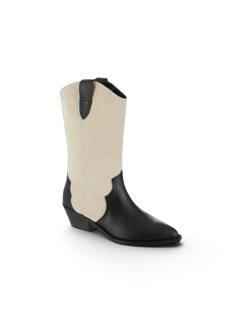 NEW DV by Dolce Vita Korbella Western Boot Cream Black Cowboy Cowgirl Sz 10